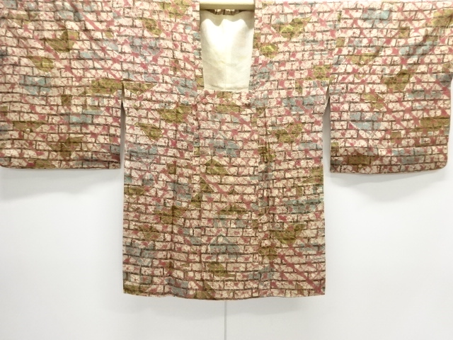 JAPANESE KIMONO / AUTHENTIC SHIBORI ABSTRACT PATTERN MICHIYUKI COAT